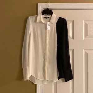 Black and white blouse